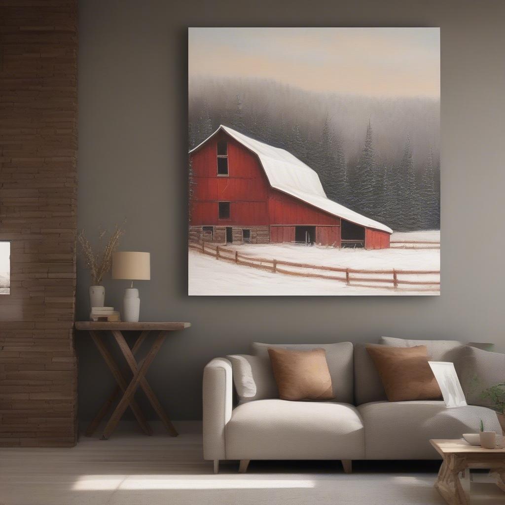 Hanging Canvas Barn Art