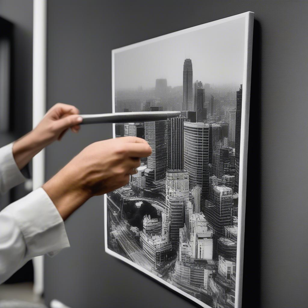 Correctly hanging a large canvas print using appropriate hardware ensures secure and visually appealing wall decor.