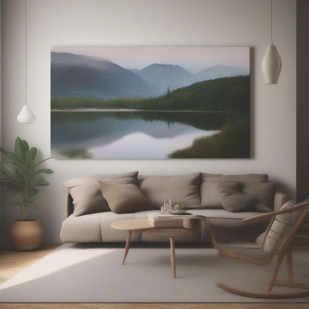 Hanging canvas style pictures correctly on a wall