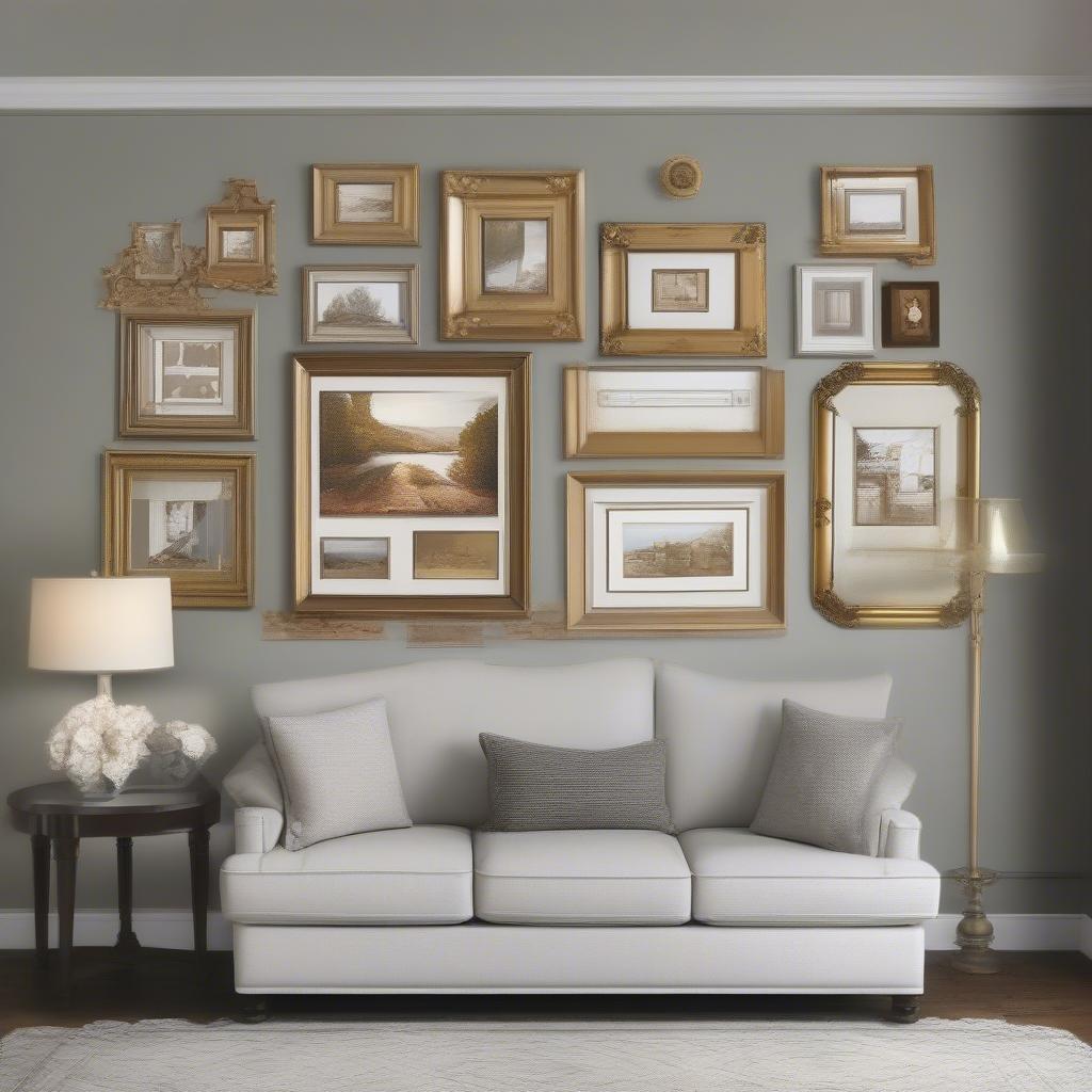 Properly Hanging a Gold Collage Picture Frame