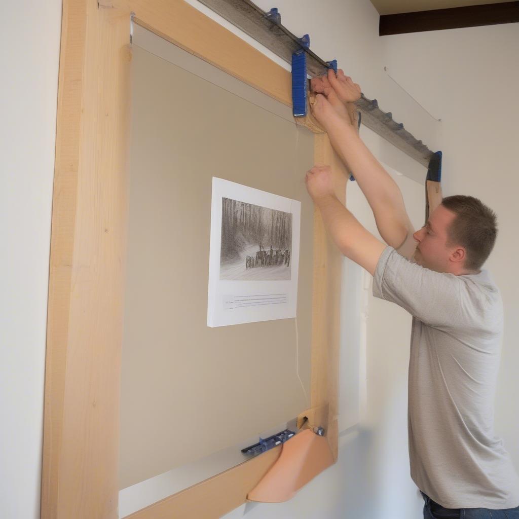 Tips for hanging a large 24x36 wood frame