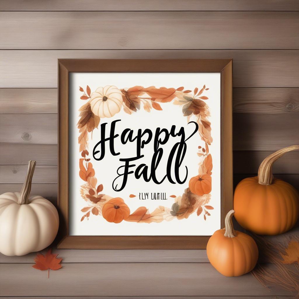 Rustic Farmhouse Happy Fall Sign Printable