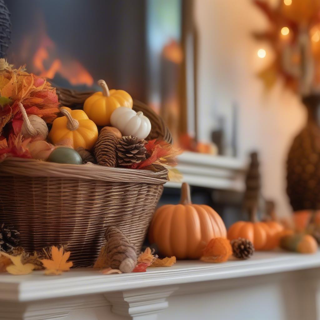 Happy Fall Y'all Wicker Basket Decor