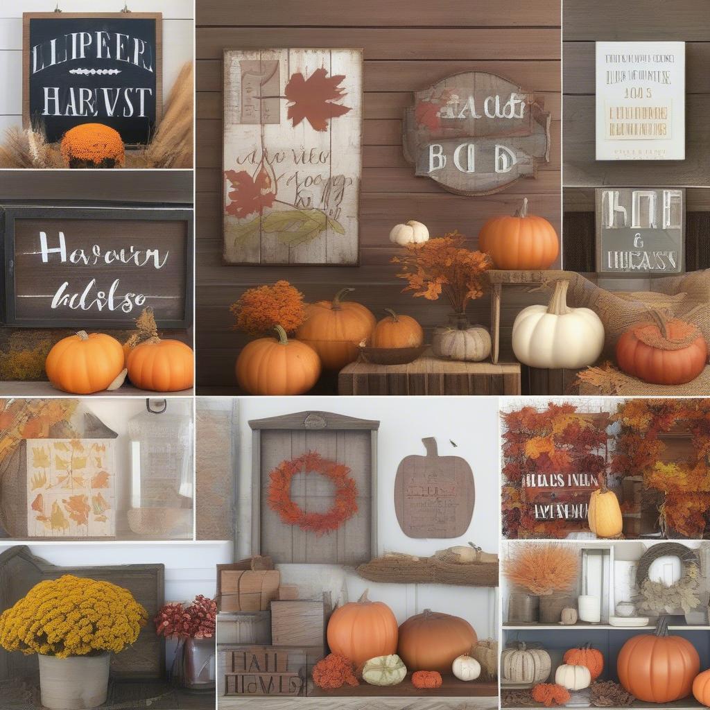 Different Harvest Sign Styles