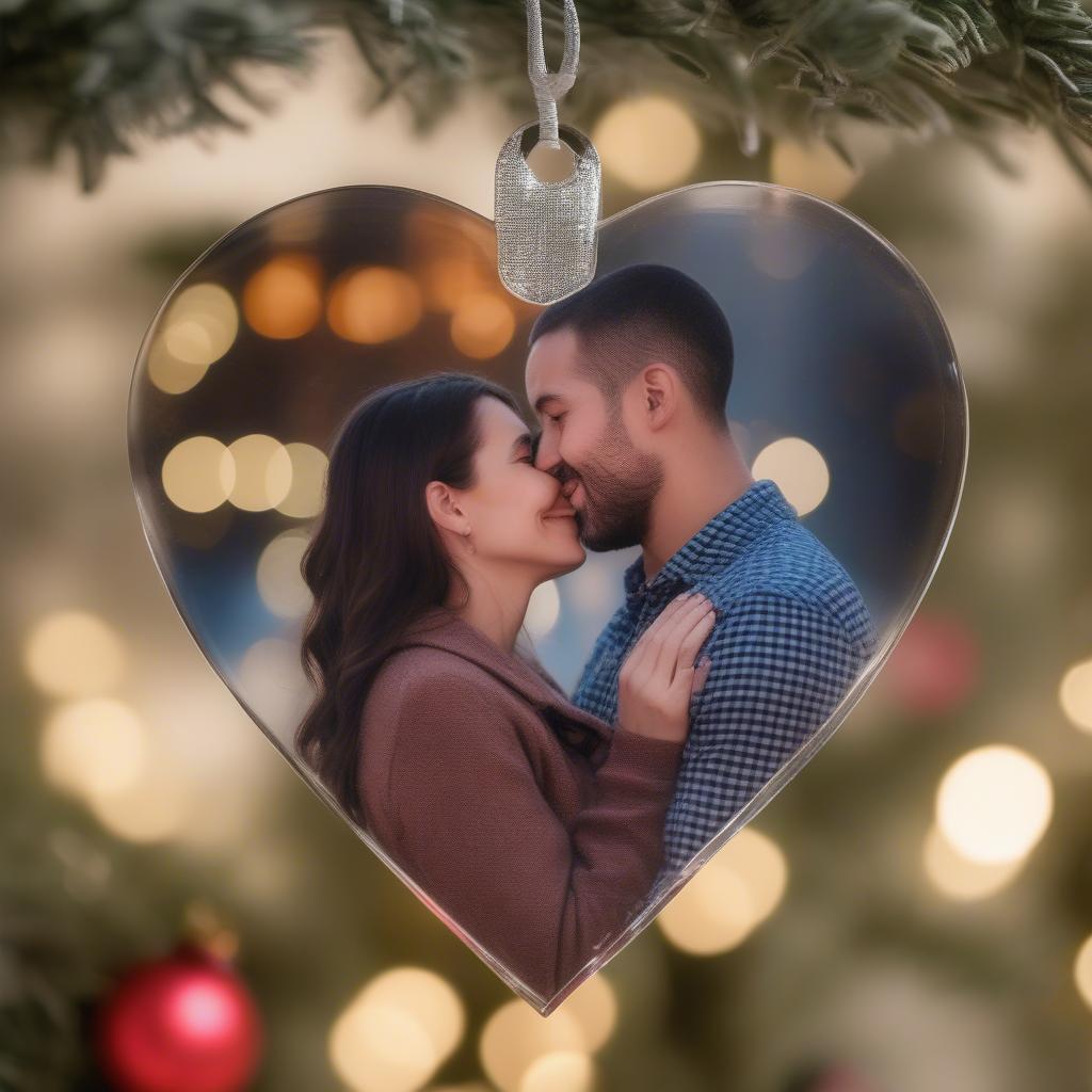 Heart-shaped Acrylic Photo Ornament