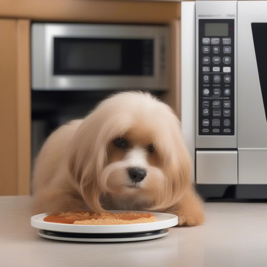 Heating Warmie Dog in Microwave