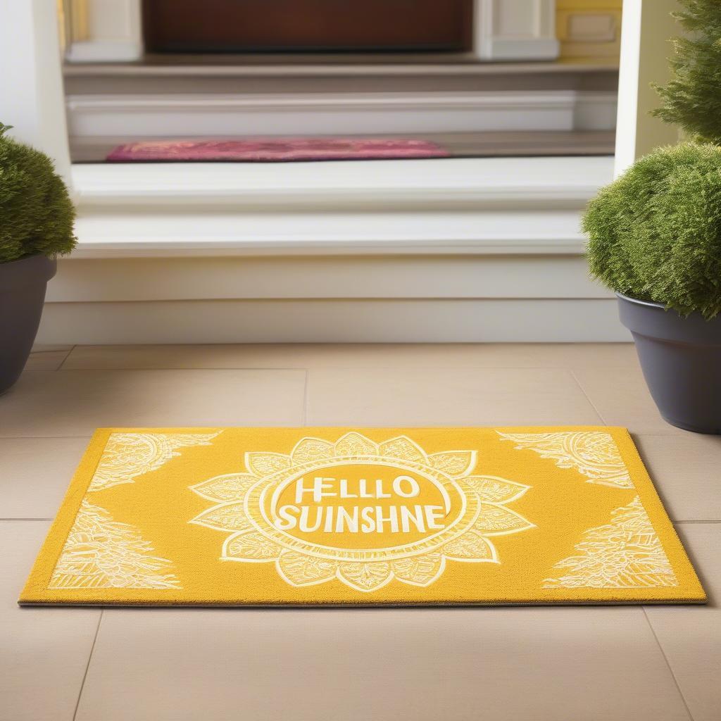 Hello Sunshine Doormat Enhancing Entryway Decor