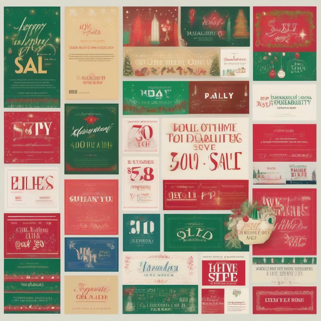 Holiday Sale Sign Font and Colors