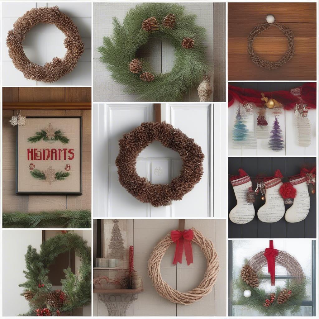 Holiday Wall Art Decor Ideas: Wreaths, garlands, wall hangings, and ornaments