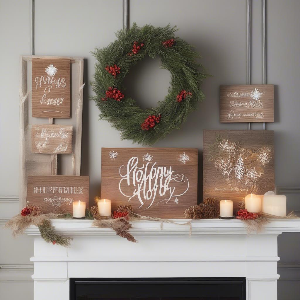 Holiday Wood Sign Display Ideas