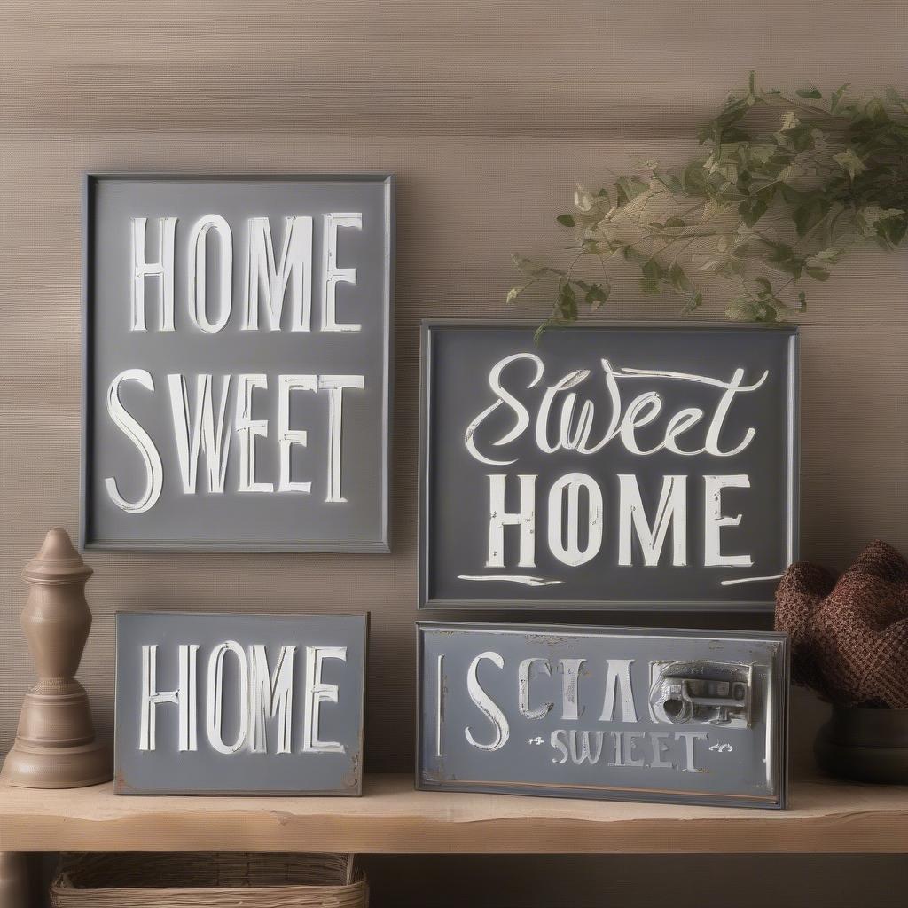 Variety of Home Sweet Home Metal Signs