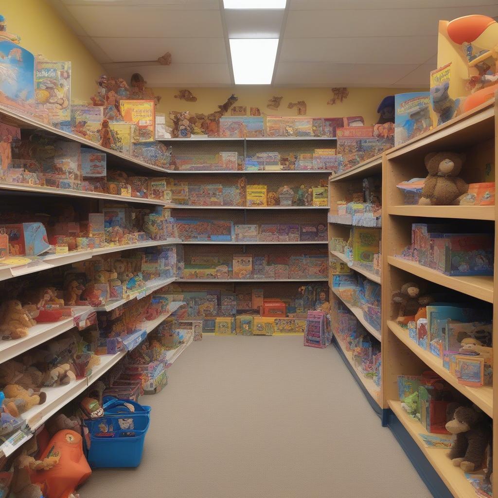 A wide array of toys displayed in a Homewood toy store, showcasing the variety available.