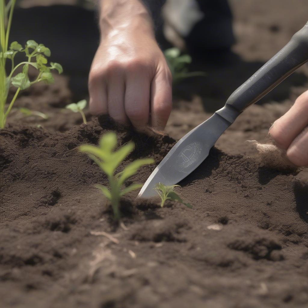 Hori Hori Knife Digging and Weeding