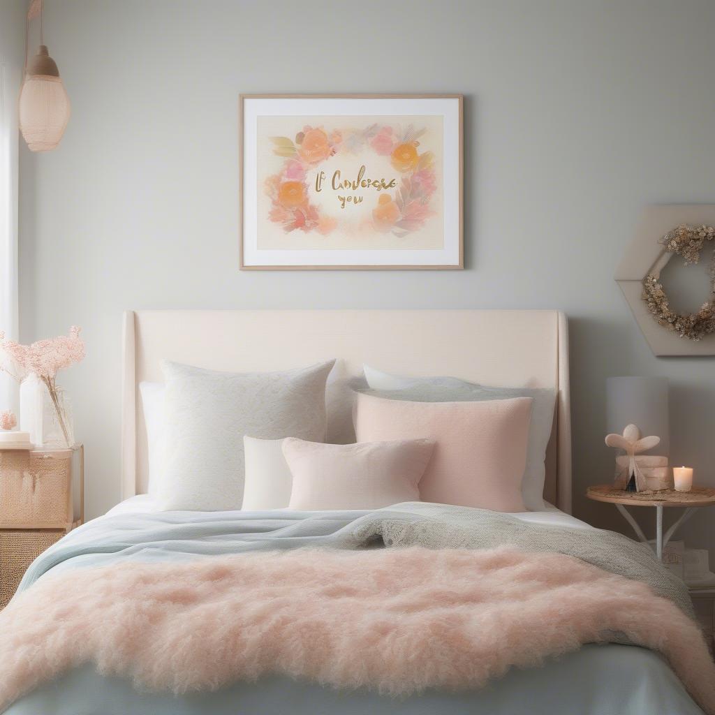 Romantic "I Choose You" Wall Art in a Bedroom Setting