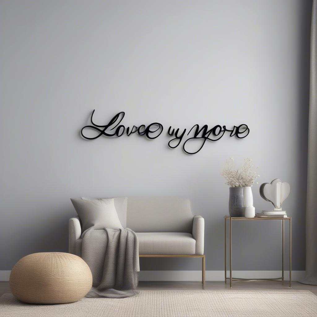 Metal "I Love You More" Wall Art