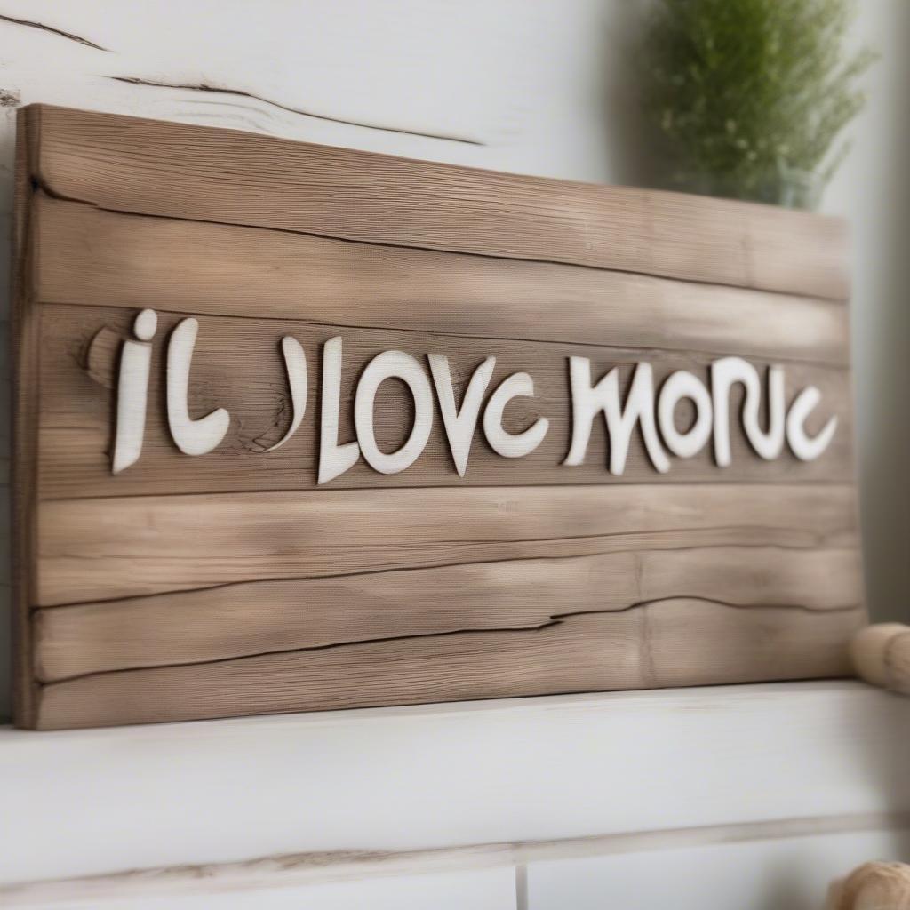 Wooden "I Love You More" Sign