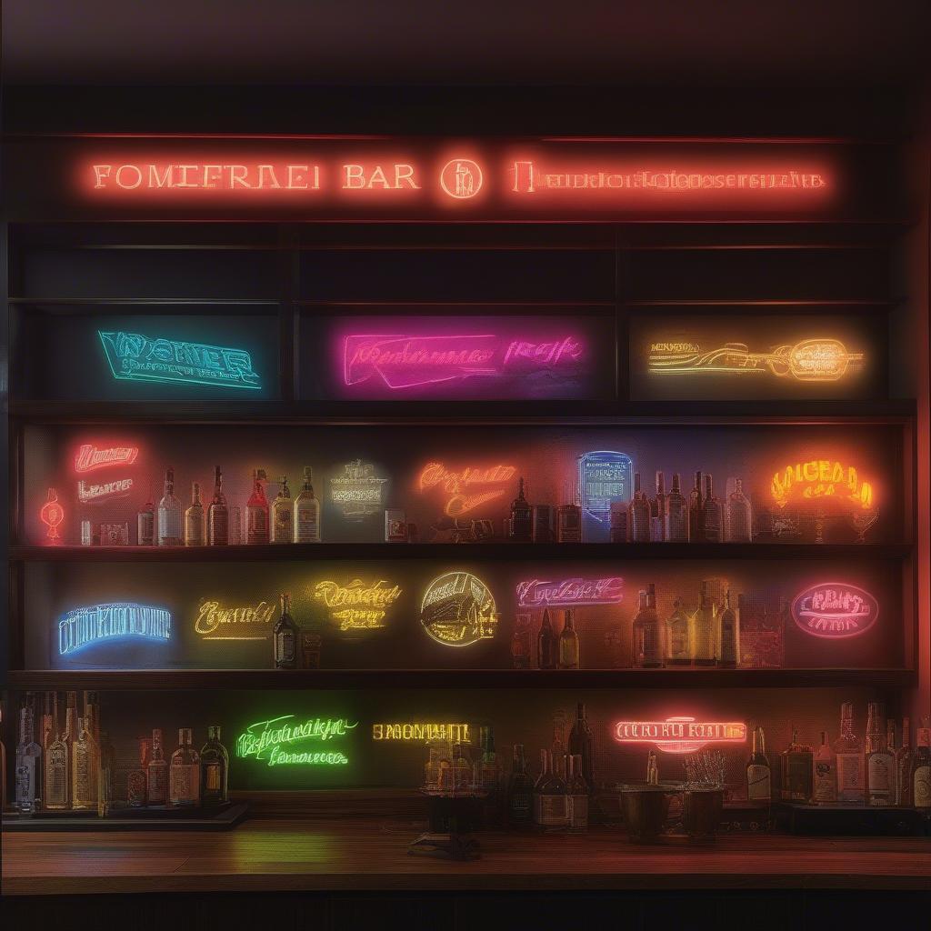 Illuminated Home Bar Signs