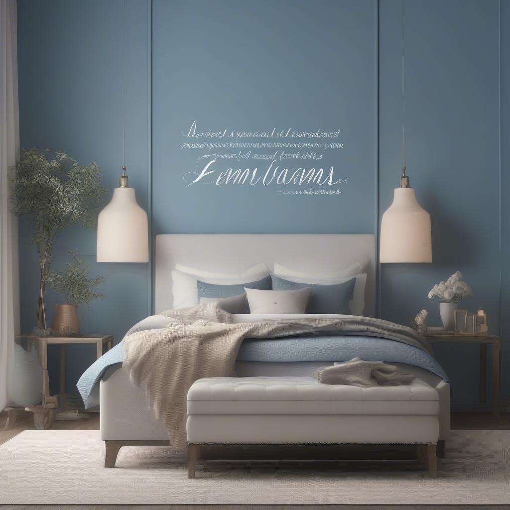 Inspirational custom wall art in a bedroom