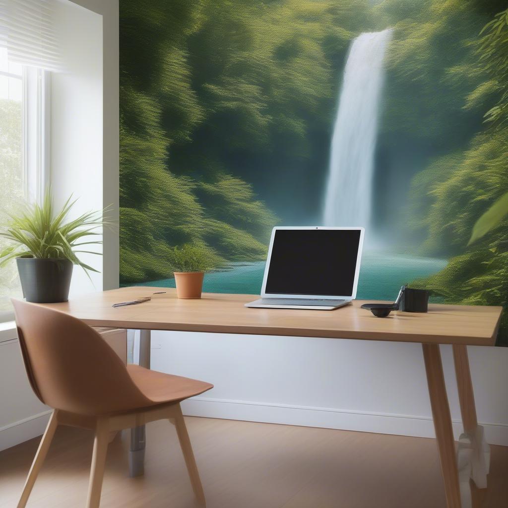 Inspiring Wall Mural in a Home Office