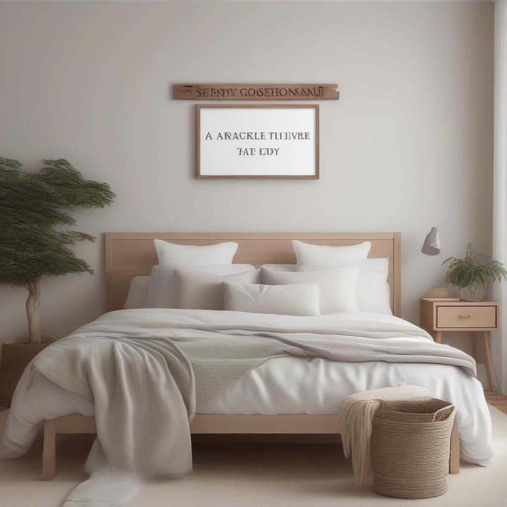 Inspirational Wood Sign in Bedroom