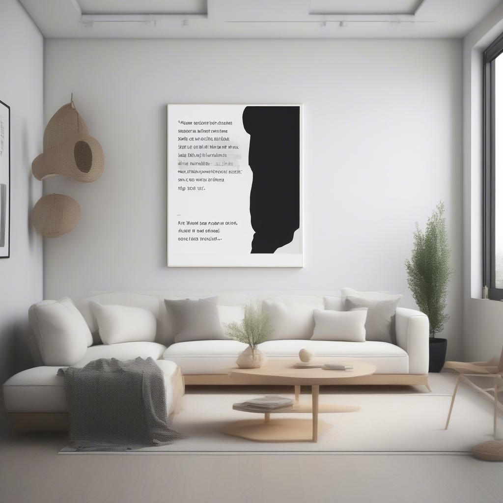 Inspiring sayings displayed on a modern wall art piece in a minimalist living room