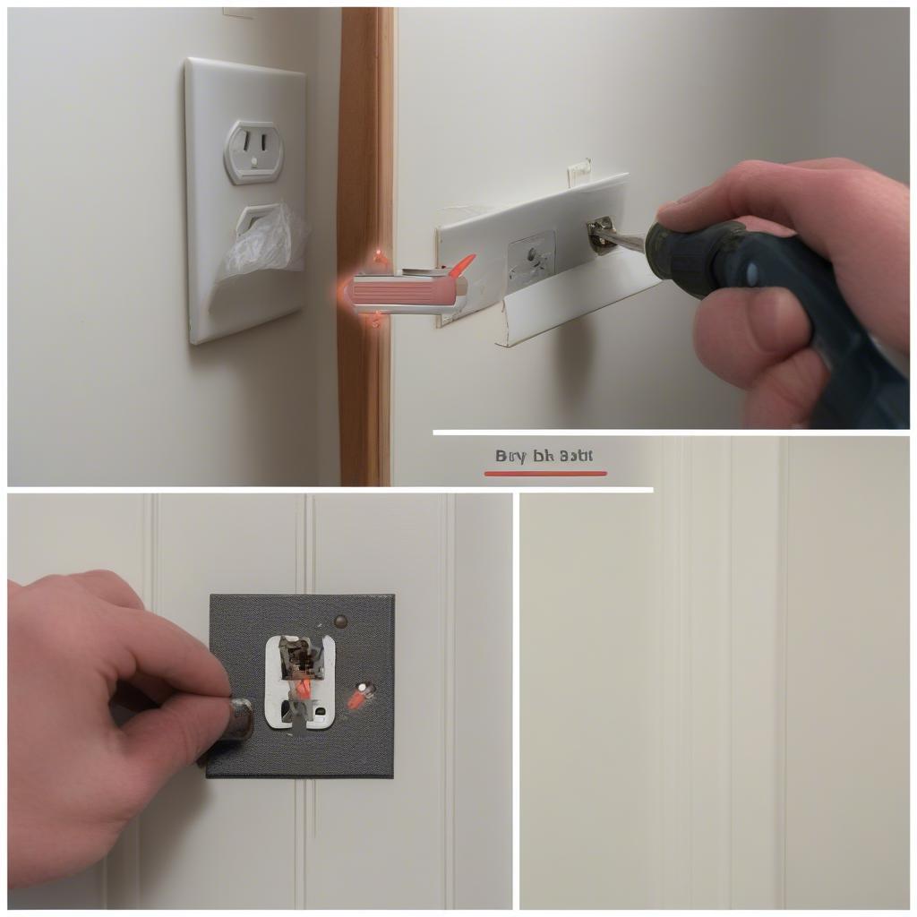 Step-by-step installation of an oversized outlet plate.