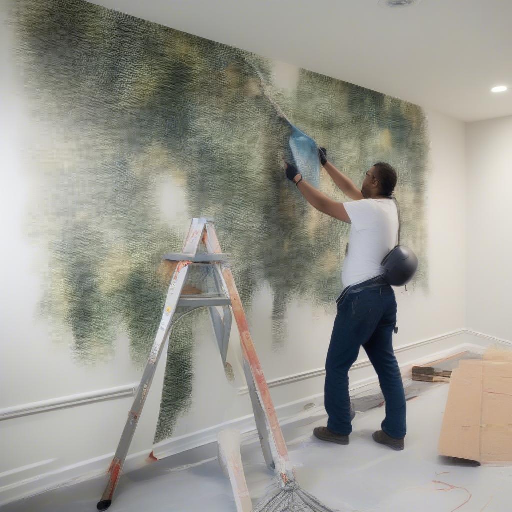 Installing an Inspirational Wall Mural