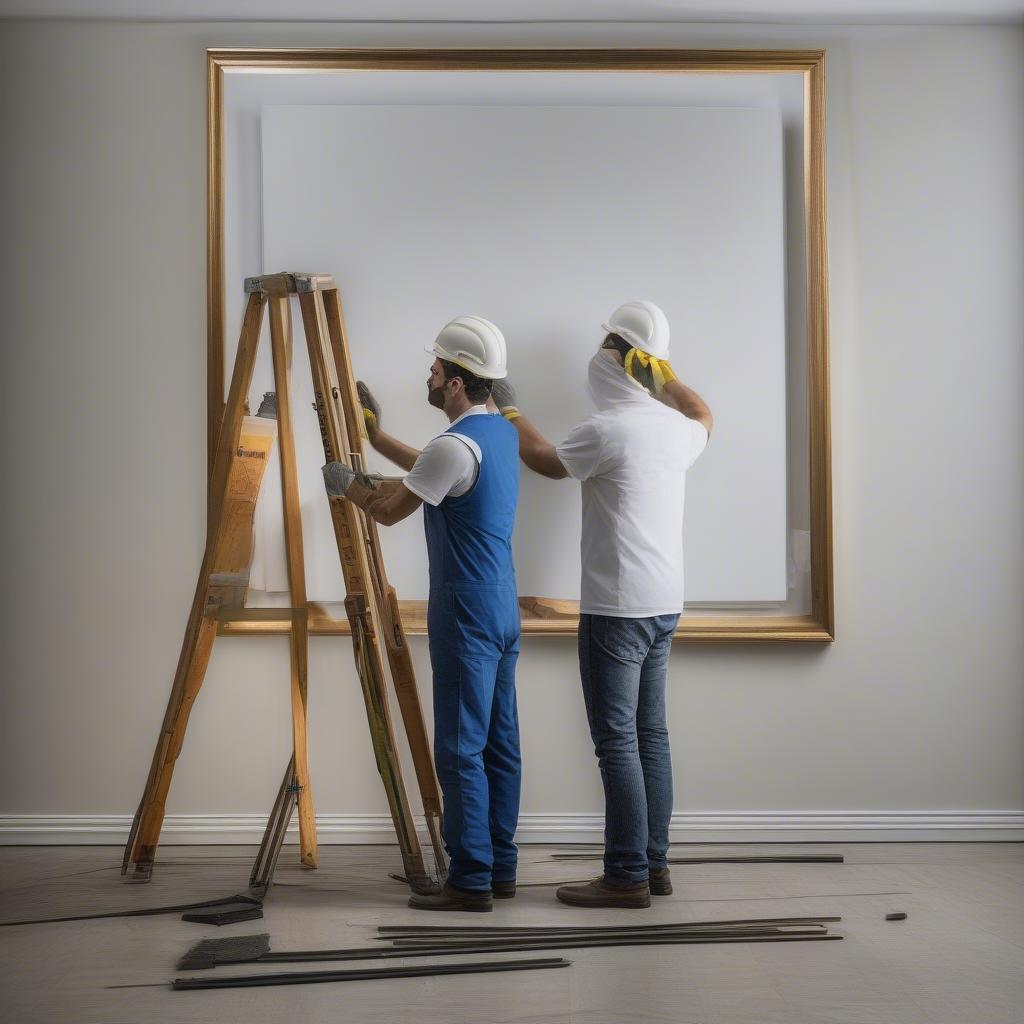 Installing a Large Framed Canvas