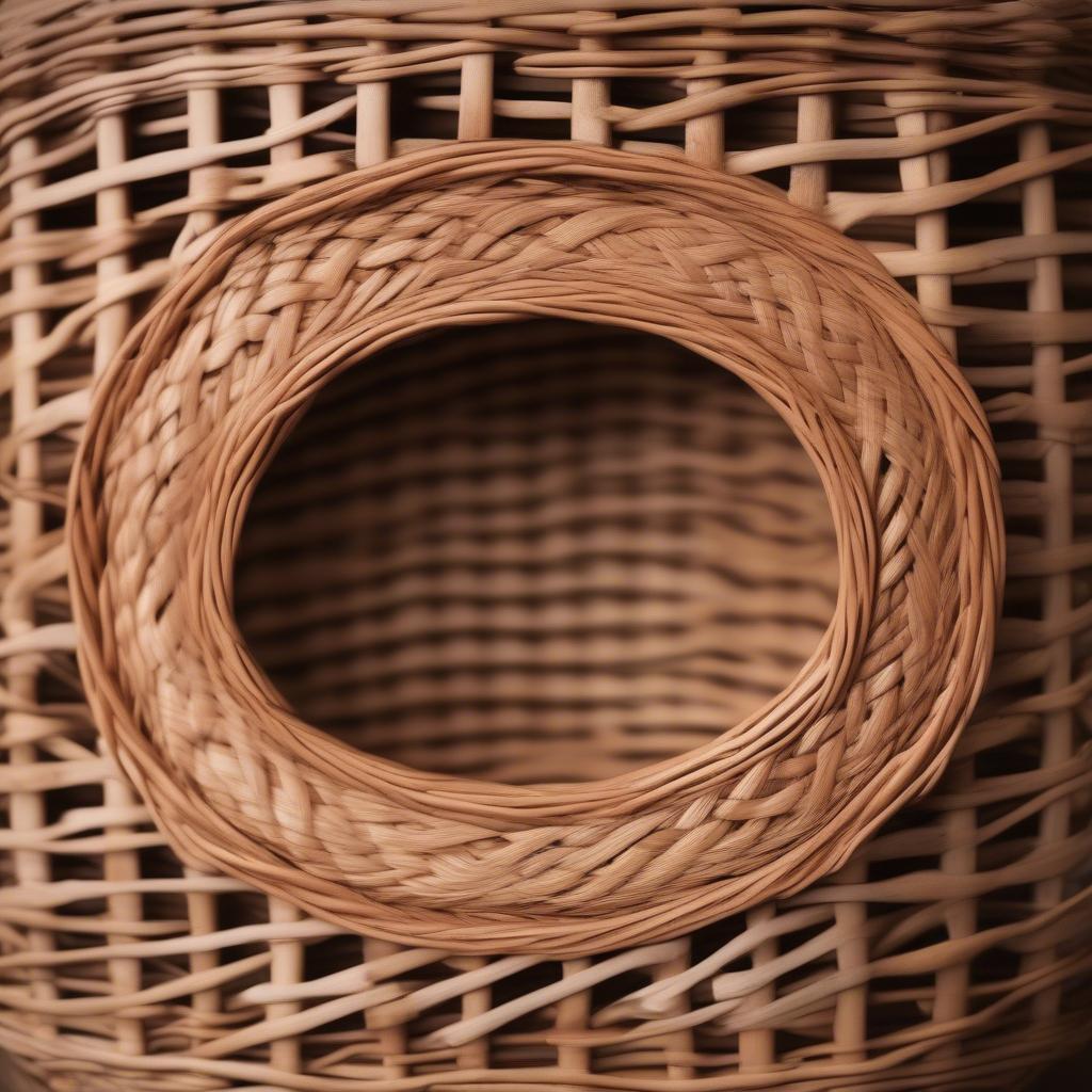 Intricate wicker basket showcasing smallwood design elements