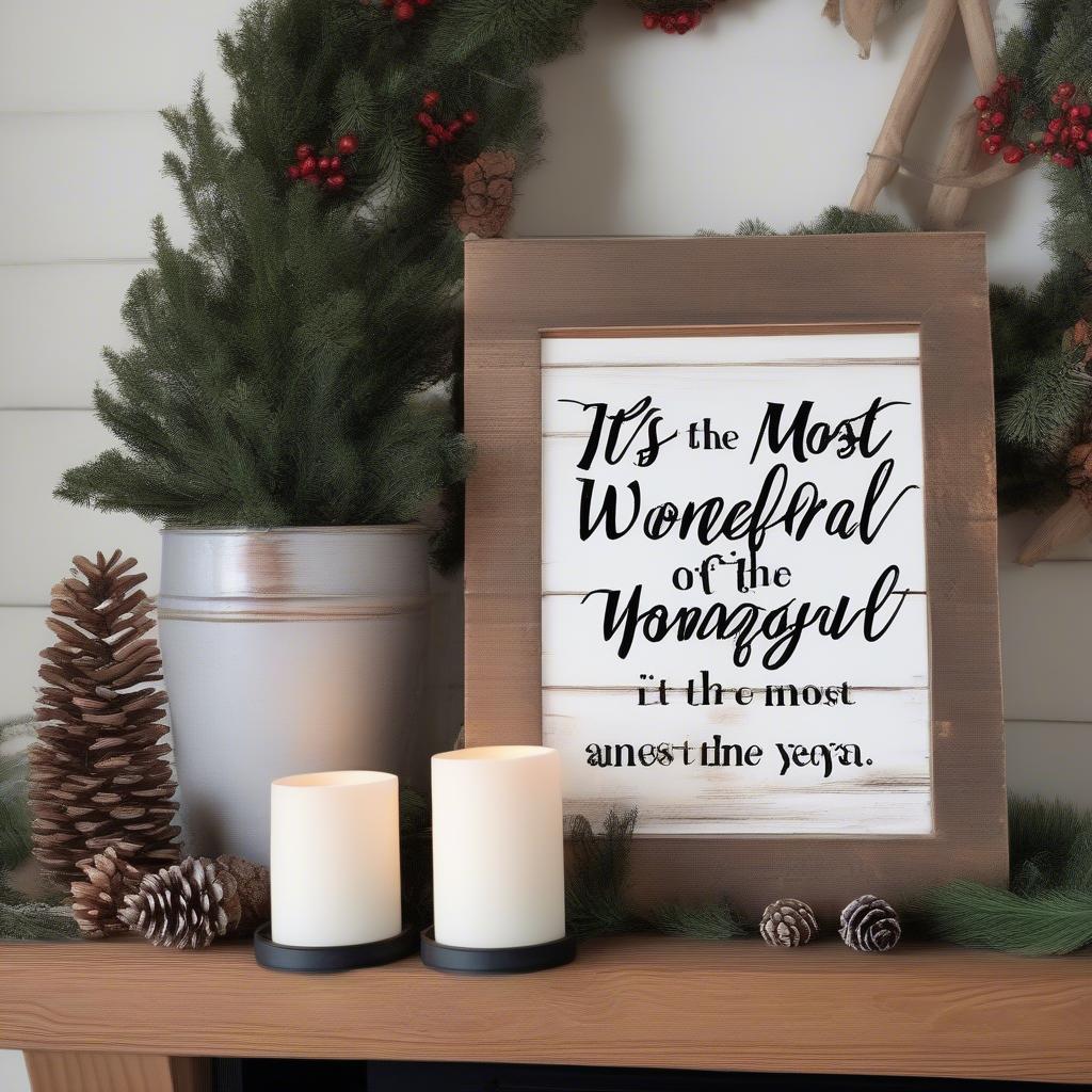 Rustic "It's the Most Wonderful Time of the Year" Wood Sign