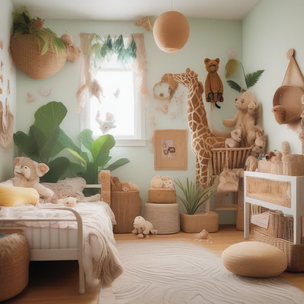 Jungle Themed Wall Decor in a Child's Room