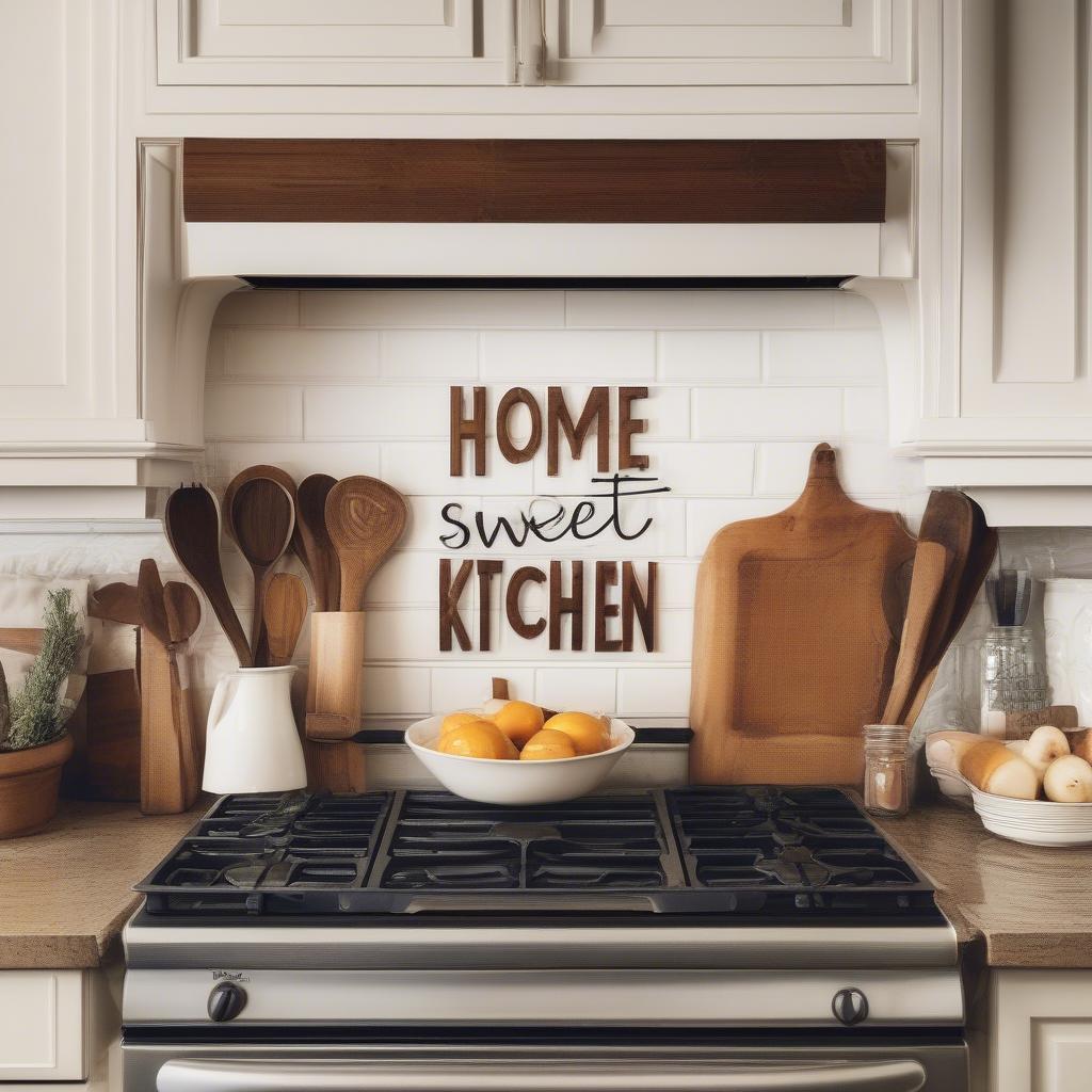 Kitchen Sign Placement Above Stove