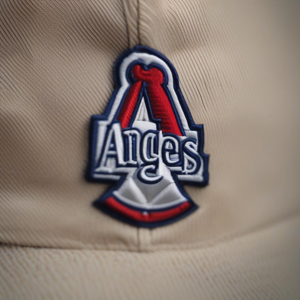 Close-up of LA Angels Retro Hat Details