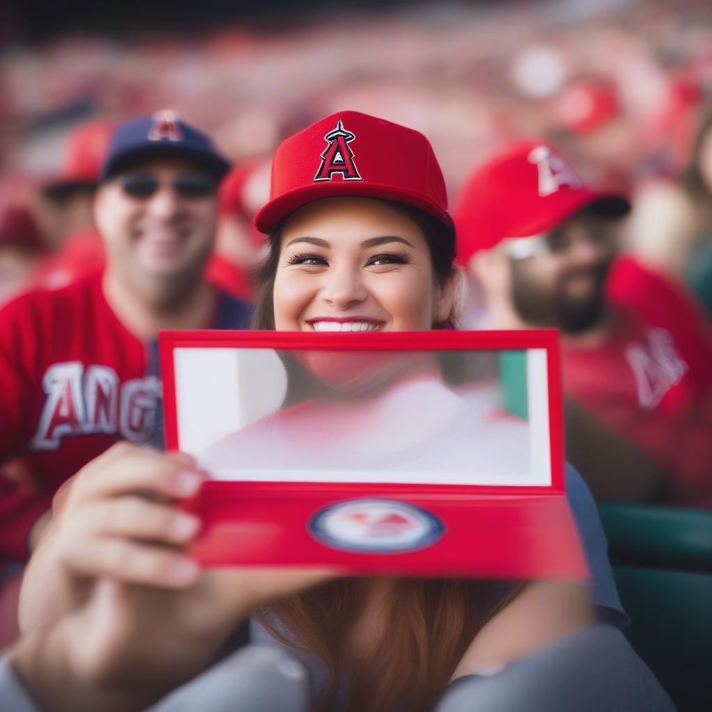 Fan Wearing an LA Angels Retro Hat