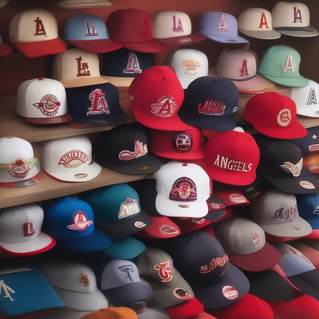 Collection of LA Angels Retro Hats