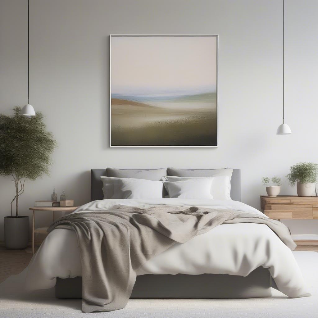 Landscape Canvass Print in a Bedroom