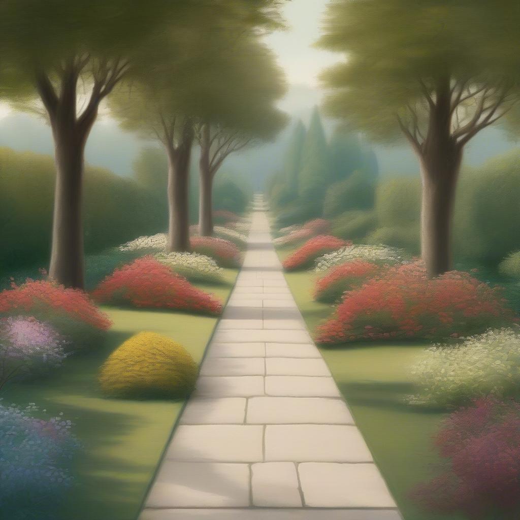 Composition and Perspective in a Garden Painting