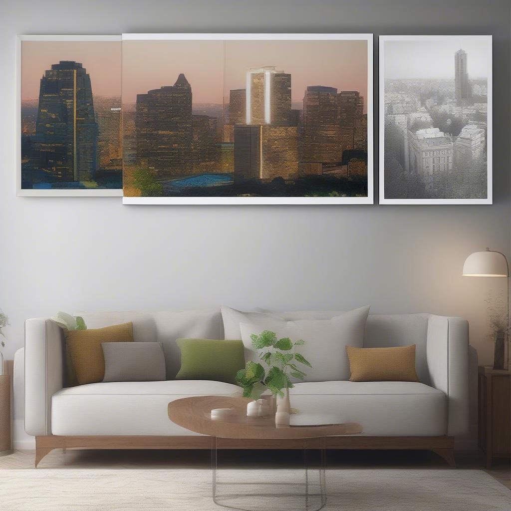 Large canvas prints for sale displayed in various home decor settings, showcasing their impact on a room's ambiance.