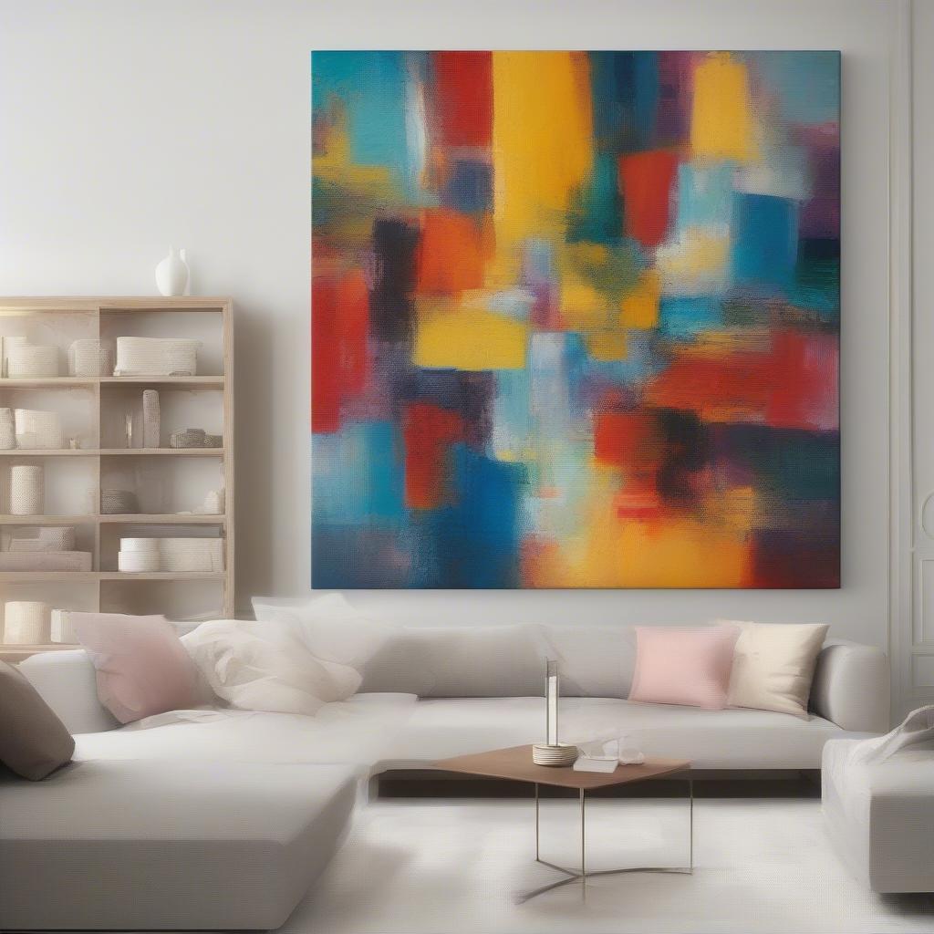 Abstract art on a large canvas on sale