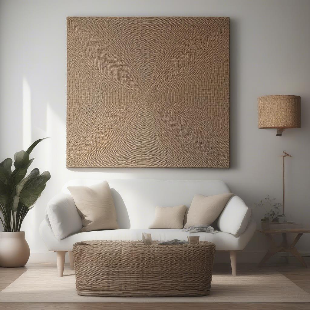 Large canvas showcasing intricate wicker art