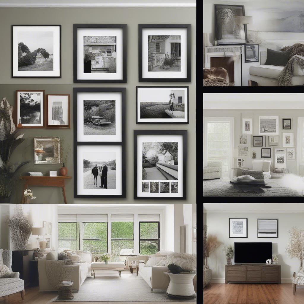 Large Collage Frames in Various Home Settings