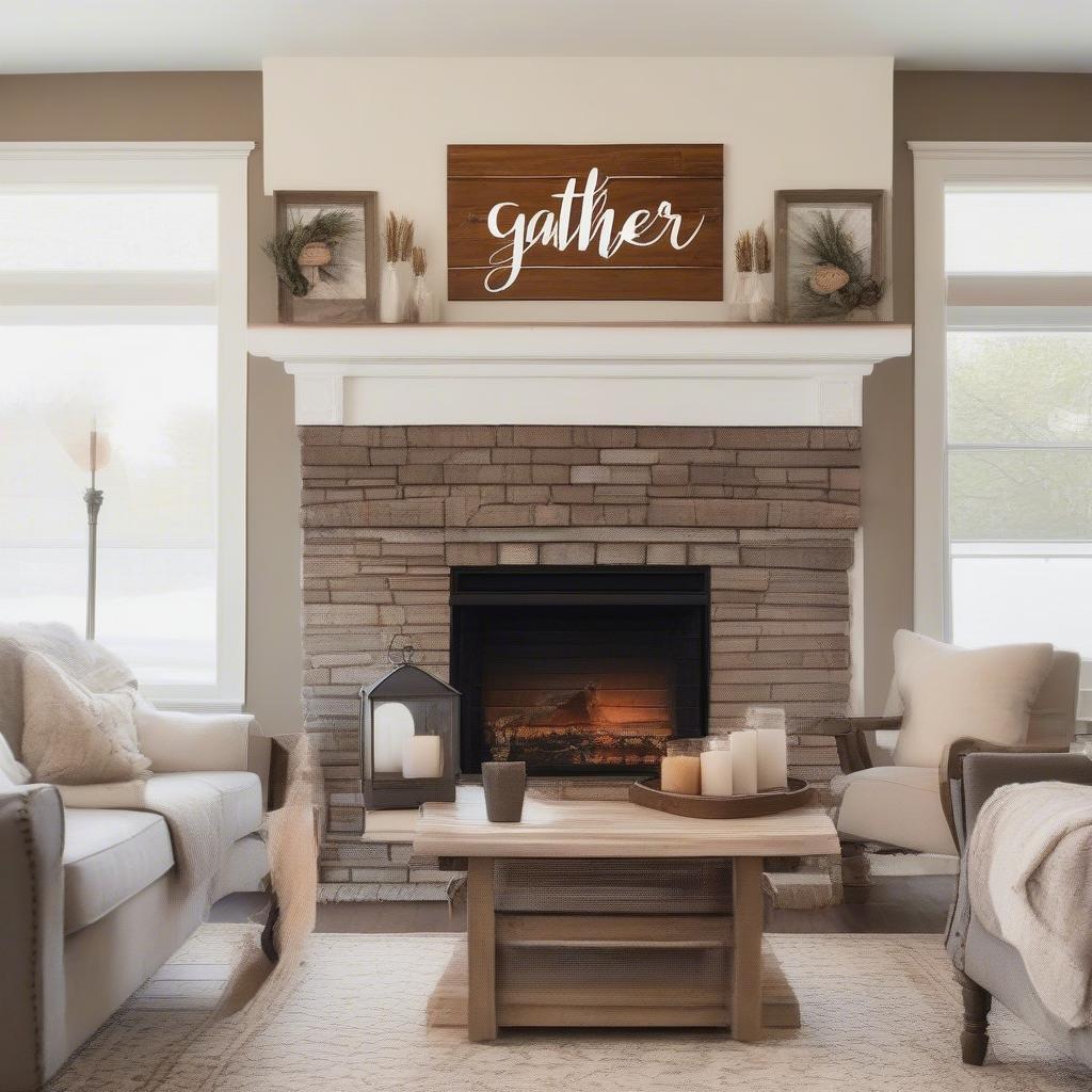 Large Gather Sign in Living Room