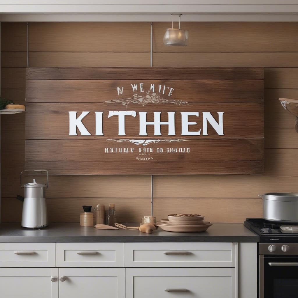 Rustic Wooden Large Kitchen Sign