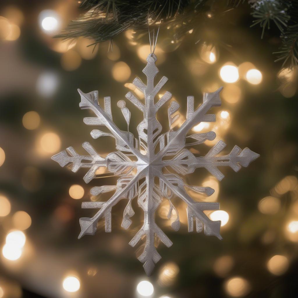 Large Metal Snowflake Christmas Tree Ornament