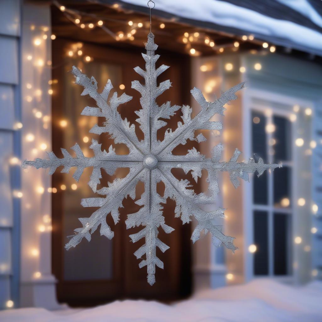 Large Metal Snowflake Outdoor Decor