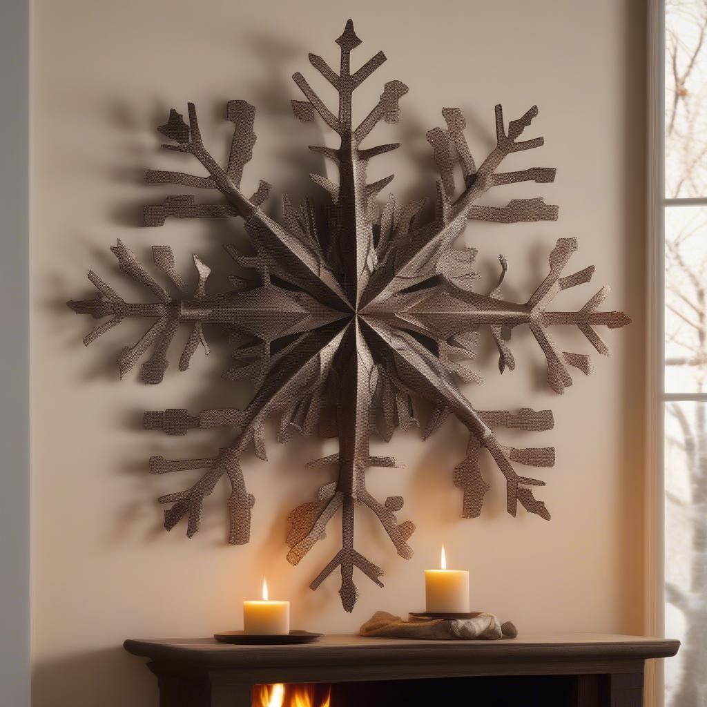 Large Metal Snowflake Wall Decor