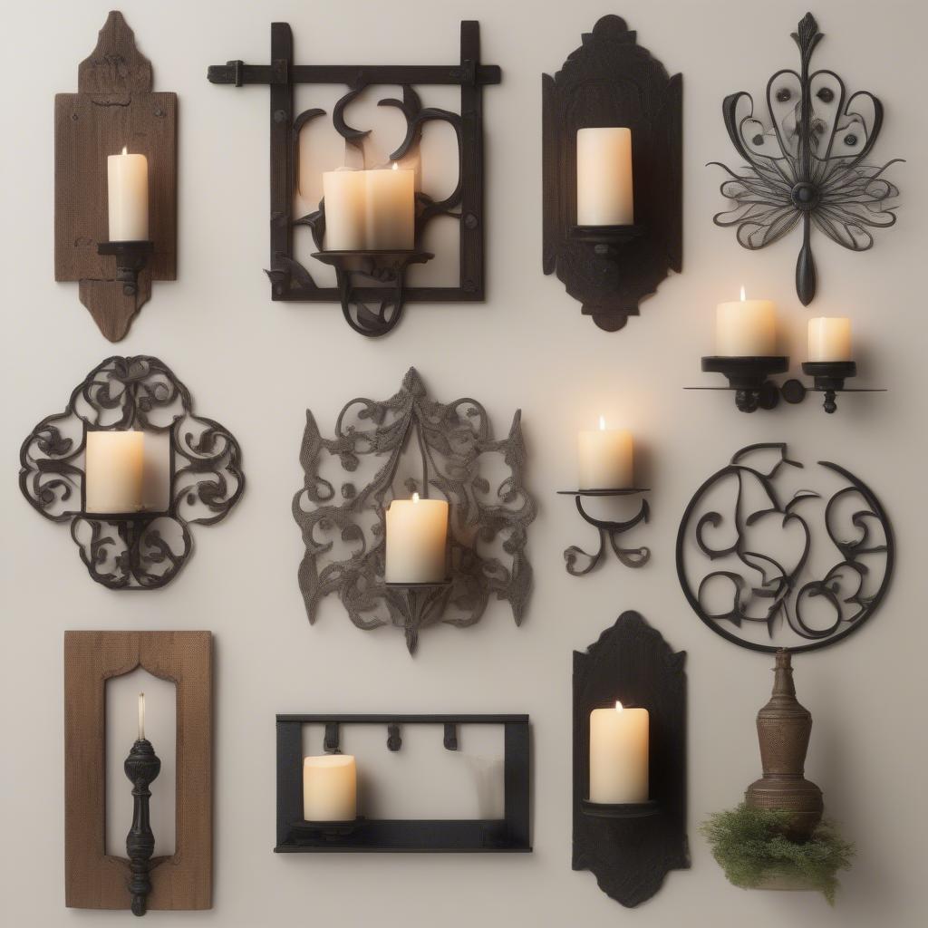 Large Wall Candle Holders in Various Styles