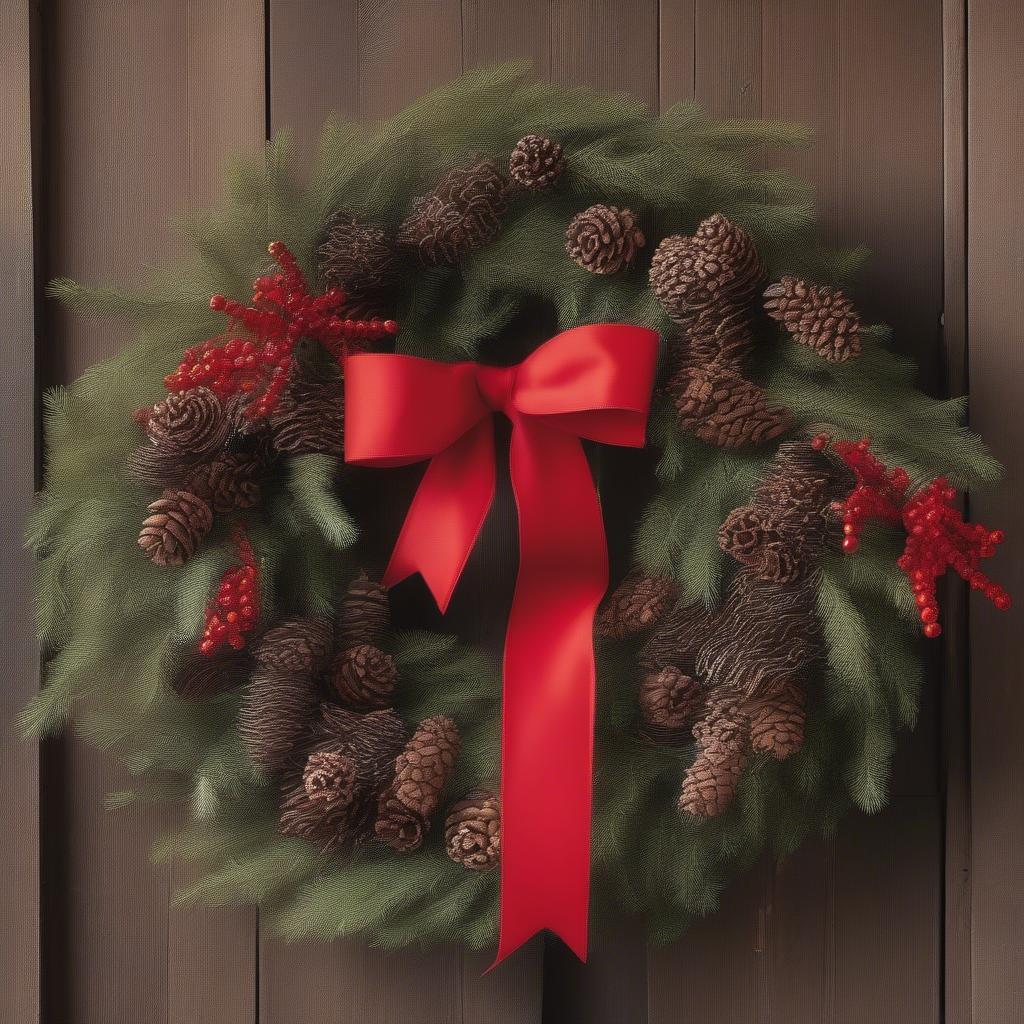 Large Wicker Christmas Wreath for Wall Decor