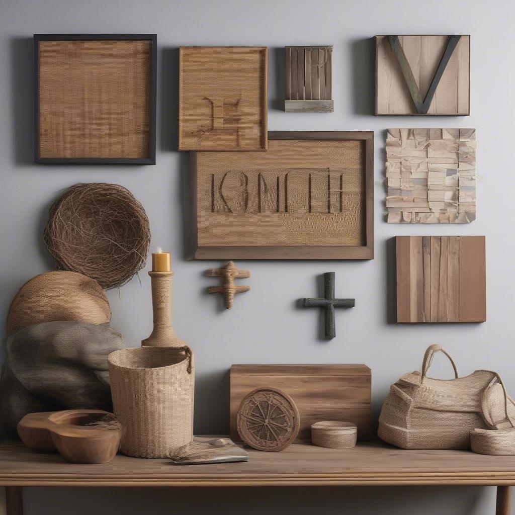 Last Name Wall Decor Materials: Wicker, Wood, and Metal Options