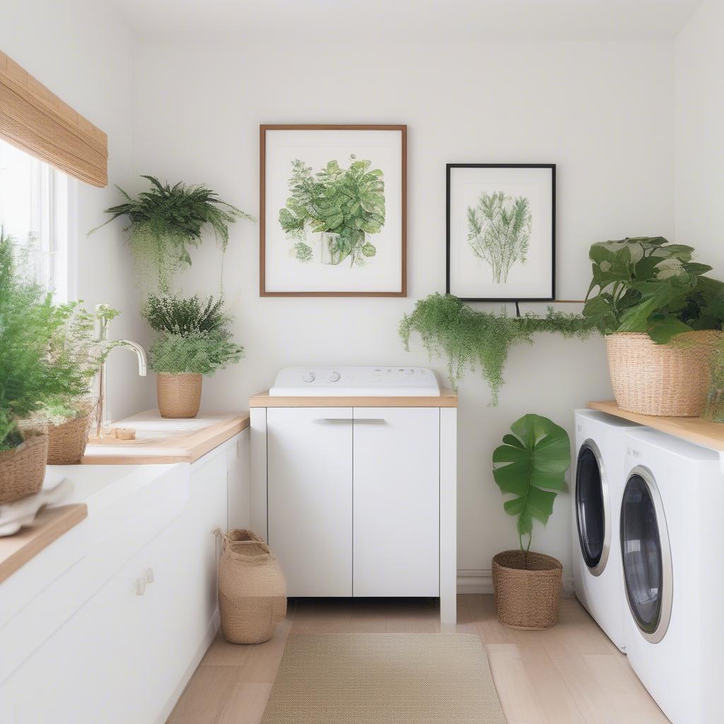 Botanical Prints in a Laundry Room